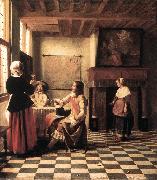 HOOCH, Pieter de A Woman Drinking with Two Men s oil painting picture wholesale